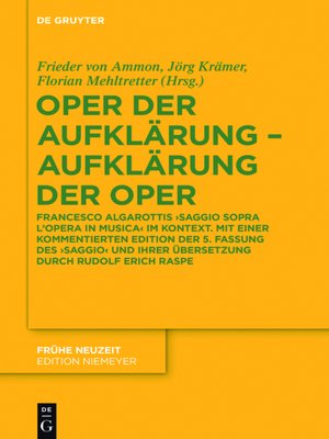 cover image of Oper der Aufklärung – Aufklärung der Oper